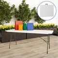 Daphnes Dinnette 6 ft. Adjustable Folding Table Plastic Utility Tabletop, White & Gray DA3850429